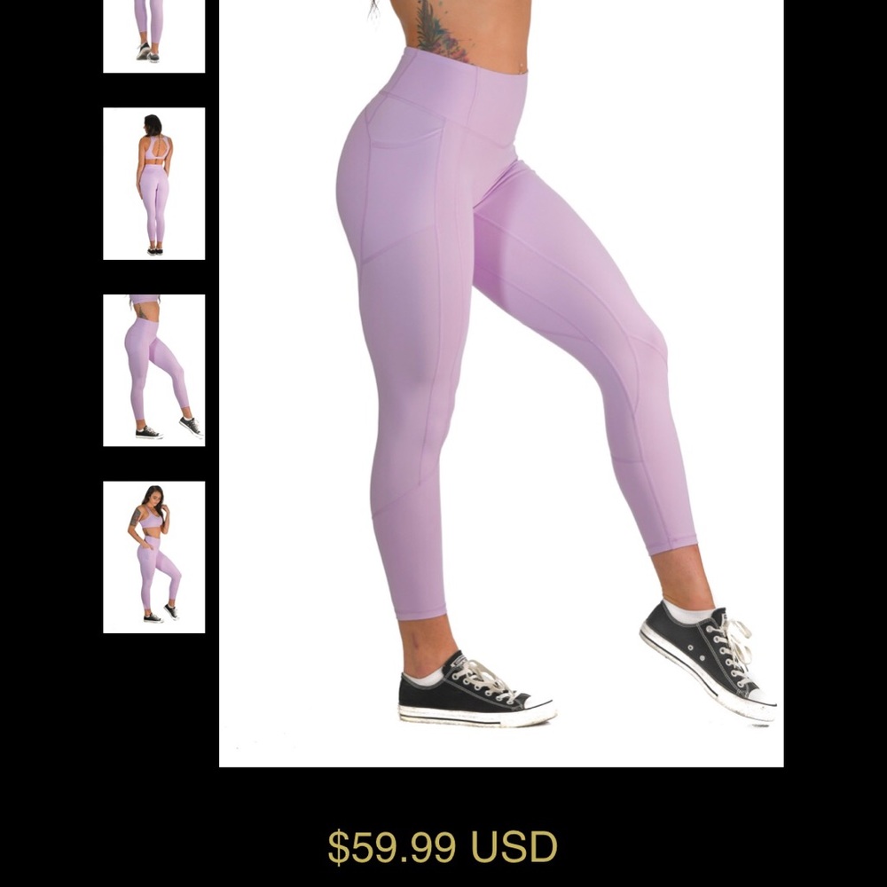 TYC Leggings (Heart Booty) NWOT - Lilac/Pastel
